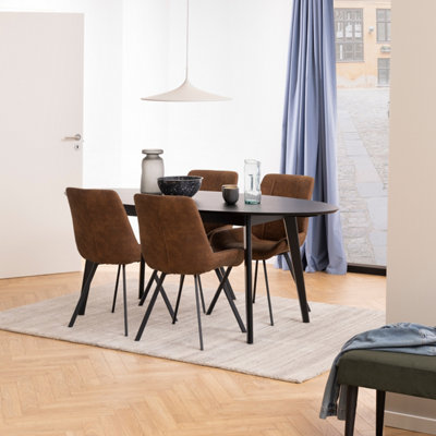 Waylor Dining Chair in Brown Fabric