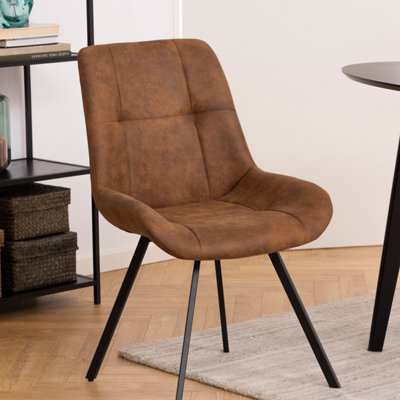 Waylor Dining Chair in Brown Fabric