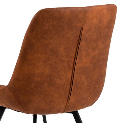 Waylor Dining Chair in Brown Fabric