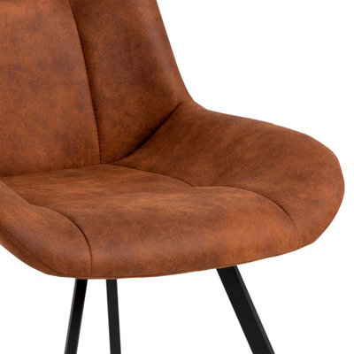 Waylor Dining Chair in Brown Fabric
