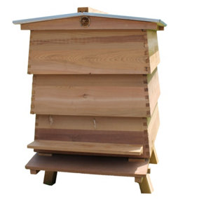 WBC Beehive Bee Keeping Pine 3 Lifts Porch 2 Super 1 Brood Gabled Roof Bee Hive