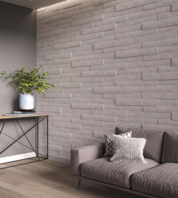 WBM Cre8 3D Wood Wall Panels - Concrete Grey - 1.13 sq m Pack