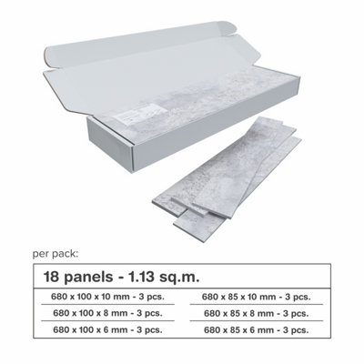WBM Cre8 3D Wood Wall Panels - Concrete Grey - 1.13 sq m Pack