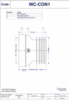 WC-CON1 WC Conn (10 box) (550P)