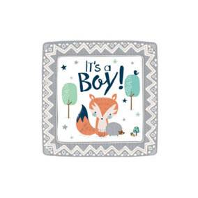 We Can Bear Ly Wait Paper Baby Shower Disposable Plates (Pack of 8) White/Grey (One Size)