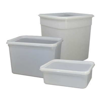 We Can Source It Ltd 4L White Plastic Food Storage Containers with Lids ...
