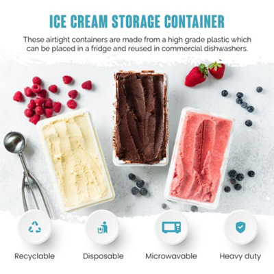 We Can Source It Ltd 4L White Plastic Food Storage Containers with Lids ...