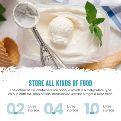 We Can Source It Ltd 4L White Plastic Food Storage Containers with Lids ...