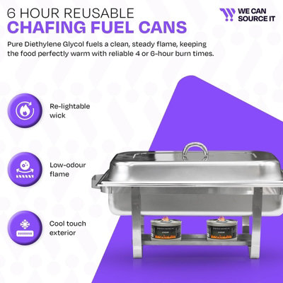 We Can Source It Set of 4 Chafing Fuel Cans 6 Hour Burn Wick Non ...
