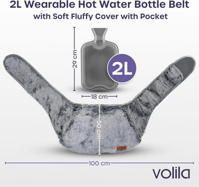 Wearable Hot Water Bottle Belt - 1.5L Soft Wrap-Around Hot Water Bag with Adjustable Strap for Period Pain, Cramps & Warmth