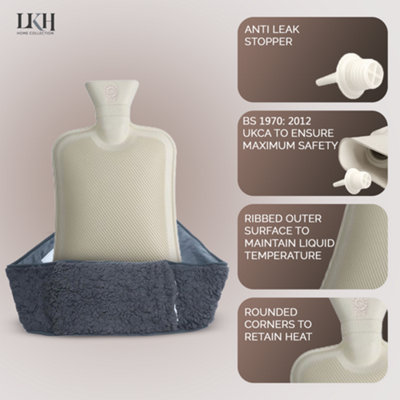 LKH Rubber Hot Water Bottle – 0.5 Litre Water Bottle Best For Neck, Shoulder, Period Pain Relief, Comforting Hot & Cold Compress, Hot Pad, PVC-Rubber Material, Non-Slipping Bag