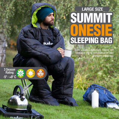 Wearable Sleeping Bag Black Adults Large XL