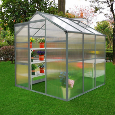 Weather resistant aluminium greenhouse 6ft x 6ft