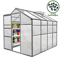 Weather resistant aluminium greenhouse 6ft x 8ft