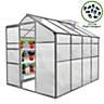 Weather resistant aluminium greenhouse 6ft x 8ft