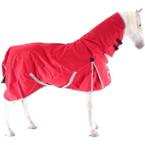 Weatherbeeta Comfitec Clic Combo Neck Horse Turnout Rug Red/Silver/Navy (5 6")