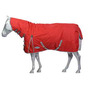 Weatherbeeta Comfitec Clic Combo Neck Medium Lightweight Horse Turnout Rug Red/Silver/Navy (4 3")