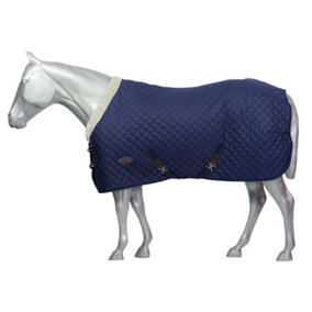 Weatherbeeta Comfitec Deluxe Standard-Neck Quilted Midweight Horse Stable Rug Navy (7 3")
