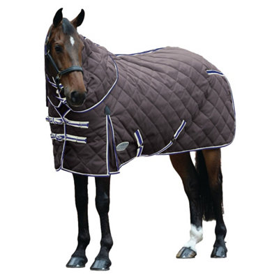 Weatherbeeta Comfitec Heavy 1000d Diamond Quilt ach-a-neck Stable Rug Charcoal/Blue/White (5 ft 6) Price Comparisons | Compare The Build