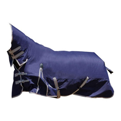 Weatherbeeta ComFiTec Essential Medium Combo Turnout Rug - 7 Ft - Navy/Silver/Red - Wasserdicht & Atmungsaktiv