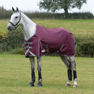 Weatherbeeta Comfitec Plus Dynamic II Standard-Neck 220g Horse Turnout Rug Maroon/Grey/White (5 6") Price Comparisons | Compare The Build
