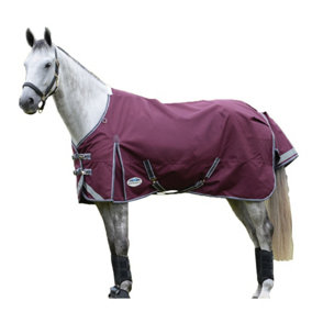 Weatherbeeta Comfitec Plus Dynamic II Standard-Neck Medium Lightweight Horse Turnout Rug Maroon/Grey/White (4)