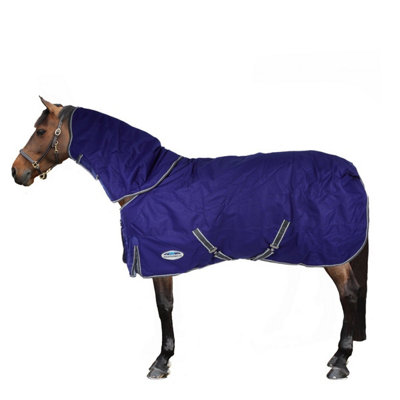 Weatherbeeta Comfitec Premier Free II achable Neck Medium Lightweight Horse Turnout Rug Dark Blue/Grey/White (7) Price Comparisons | Compare The Build