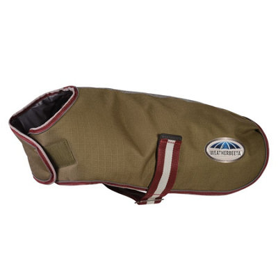 Weatherbeeta Comfitec Premier Free Parka Midweight Dog Coat Olive Green/Burgundy/White (Medium-30cm) Price Comparisons | Compare The Build