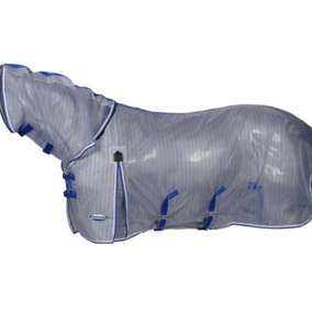 Weatherbeeta Comfitec Ripshield Plus Combo Neck Ultra Belly Wrap Horse Turnout Rug White/Blue (6)