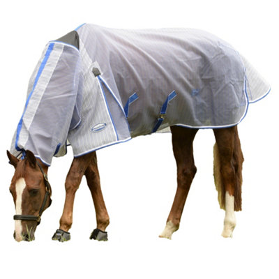 Couverture Anti-Mouches WeatherBeeta ComFiTec Ripshield Plus - Ventre Wrap Combo - Blanc/Bleu