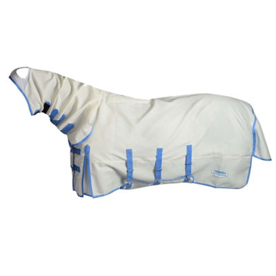 Weatherbeeta Sweet Itch Sheet Comfitec – Coperta Cavallo Antiprurito Con Collo Combo, Bianco-Blu, 200 Cm