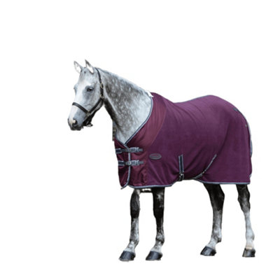 Weatherbeeta Fleece Cooler Standard Neck Turnout Rug Maroon/Grey/White (4ft 6) Price Comparisons | Compare The Build