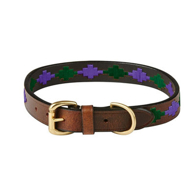 Weatherbeeta Polo Leather Dog Collar Beaufort Brown/Purple/Teal (L) Price Comparisons | Compare The Build