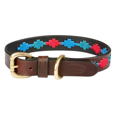 Weatherbeeta Polo Leather Dog Collar Brown/Emerald Green/Pink/Blue (L) Price Comparisons | Compare The Build
