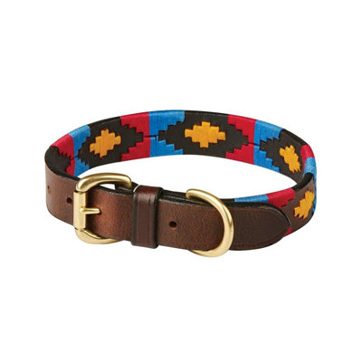Weatherbeeta Polo Leather Dog Collar Cowdray Brown/Pink/Blue/Yellow (XXL) Price Comparisons | Compare The Build