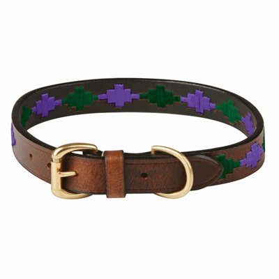 Weatherbeeta Polo Leather Dog Collar Cowdray Brown/Purple (XXL) Price Comparisons | Compare The Build