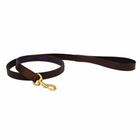 Weatherbeeta Polo Leather Dog Lead Beaufort Brown/Purple/Teal (One Size)