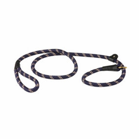 Weatherbeeta Rope Leather Slip Dog Lead Navy/Brown (1.8m)