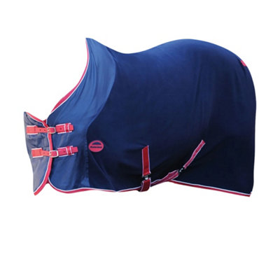 Weatherbeeta Standard Neck Fleece Cooler Rug Navy/Red/White (4 ft 3