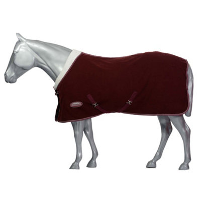 Weatherbeeta Standard-Neck Sherpa Fleece Horse Cooler Rug Maroon/White ...