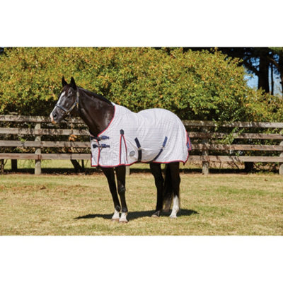 Weatherbeeta Summer Sheet Lite III Standard Neck for Horses White/Navy/Red (7ft 3) Price Comparisons | Compare The Build