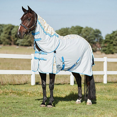 Weatherbeeta Summer Sheet Lite IV Combo Neck Seahorse Horse Turnout Rug White/Yellow/Blue (5 6") Price Comparisons | Compare The Build