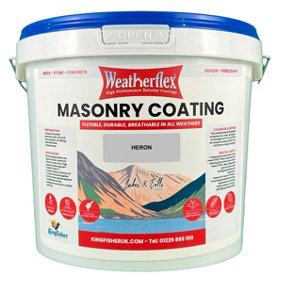 Weatherflex Smooth Premium Masonry Paint - 10L - Heron -  For Brick, Stone, Concrete Block, Concrete, Render