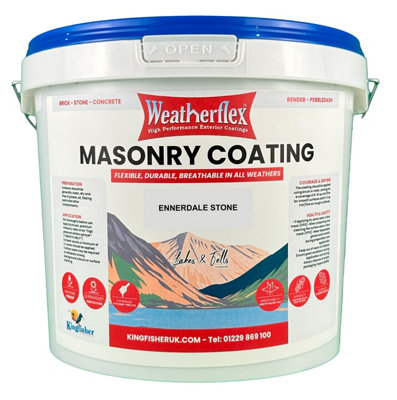 Weatherflex Smooth Premium Masonry Paint - 5L - Ennerdale Stone -  For Brick, Stone, Concrete Block, Concrete, Render