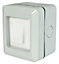 Weatherproof 1 Gang 2 Way Outdoor Switch with Transparent PVC Cover