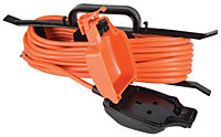 Weatherproof Outdoor 1 Gang Socket 5m Extension Lead with H Frame Cable Tidy