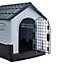 Weatherproof Plastic Pet Cage Dog House Dog Kennel with Skylight and Door 570x680x660mm