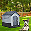 Weatherproof Plastic Pet Cage Dog House Dog Kennel with Skylight and Door 700x840x760mm
