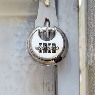 Weatherproof Silver Disc Type 4 Digit Combination Padlock for Warehouses