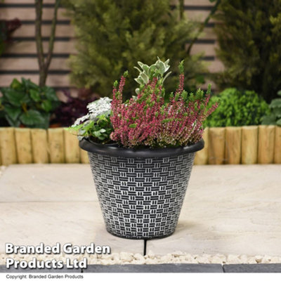 Weave Effect Planter Garden Outdoor Patio (x2)